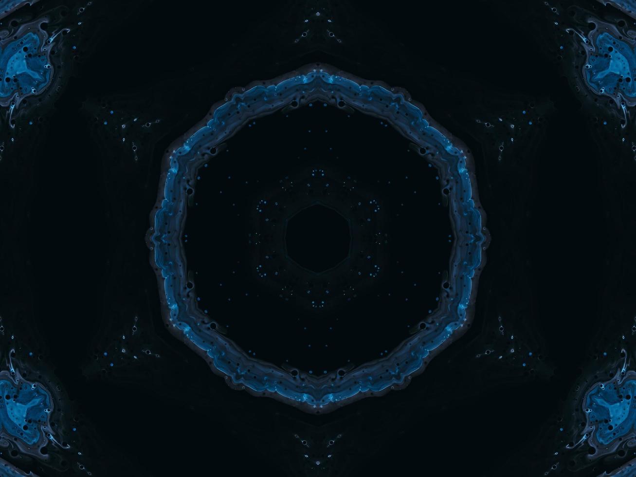 Frozen dark blue sea kaleidoscope pattern. Abstract background. Free photo. photo