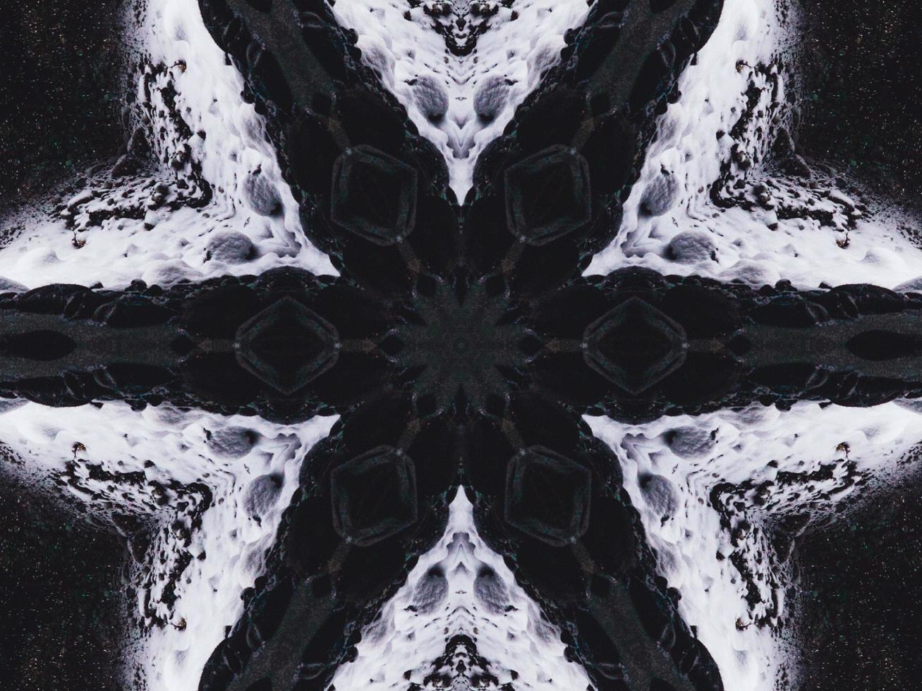 Gothic vibes abstract background in dark blue and black color. Kaleidoscope pattern. Free photo. photo