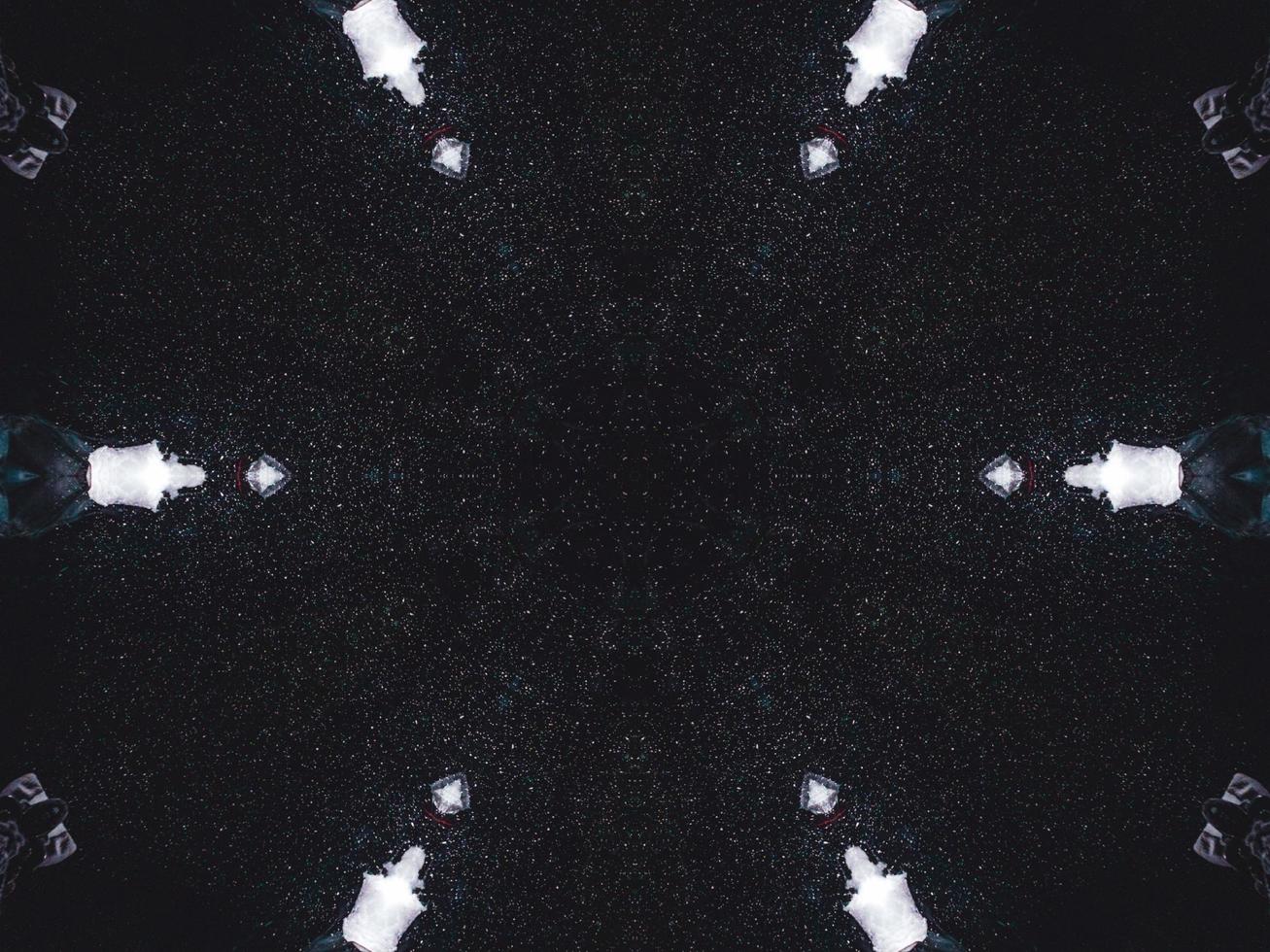 Gothic vibes abstract background in dark blue and black color. Kaleidoscope pattern. Free photo. photo