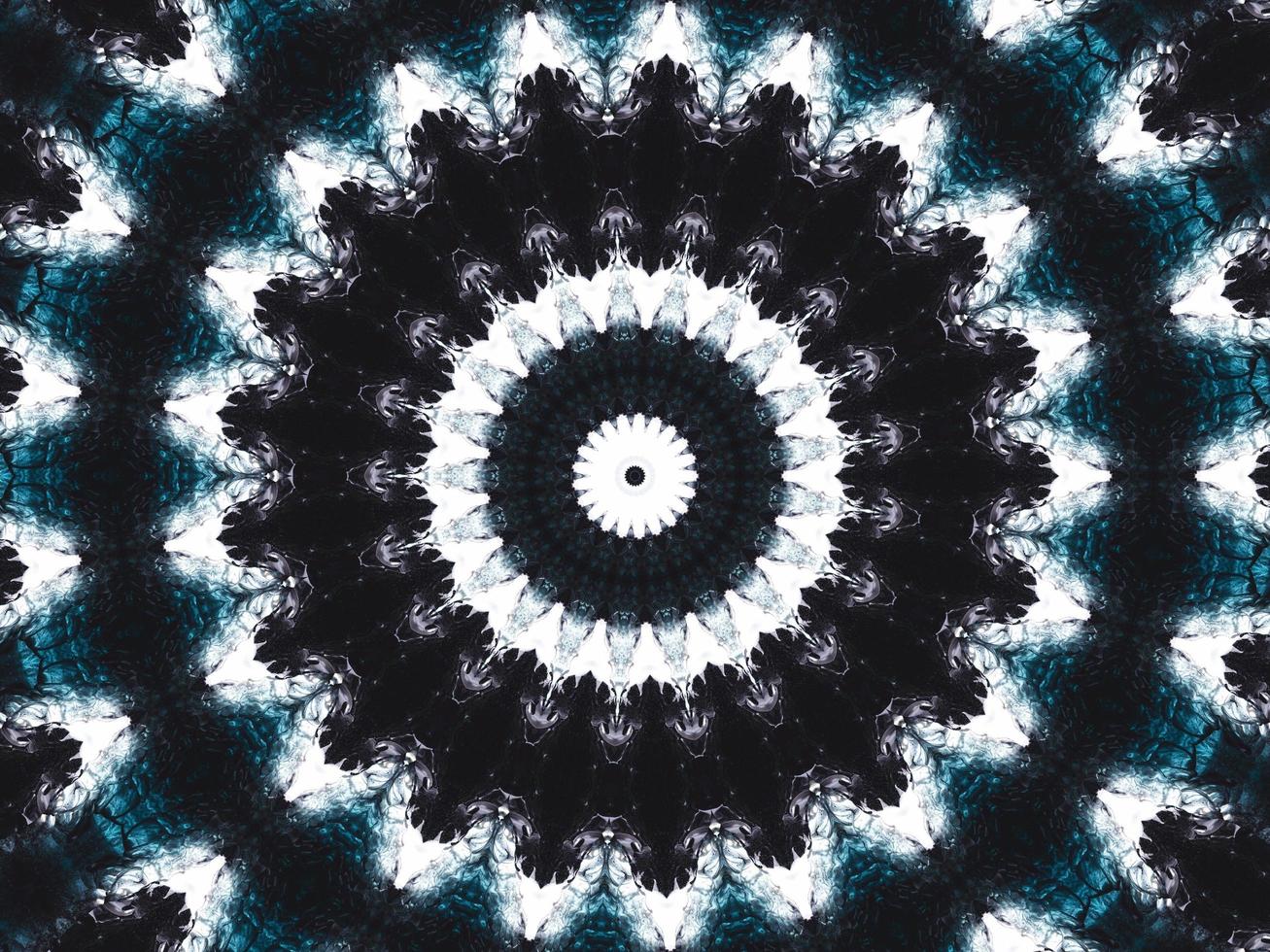Gothic vibes abstract background in dark blue and black color. Kaleidoscope pattern. Free photo. photo