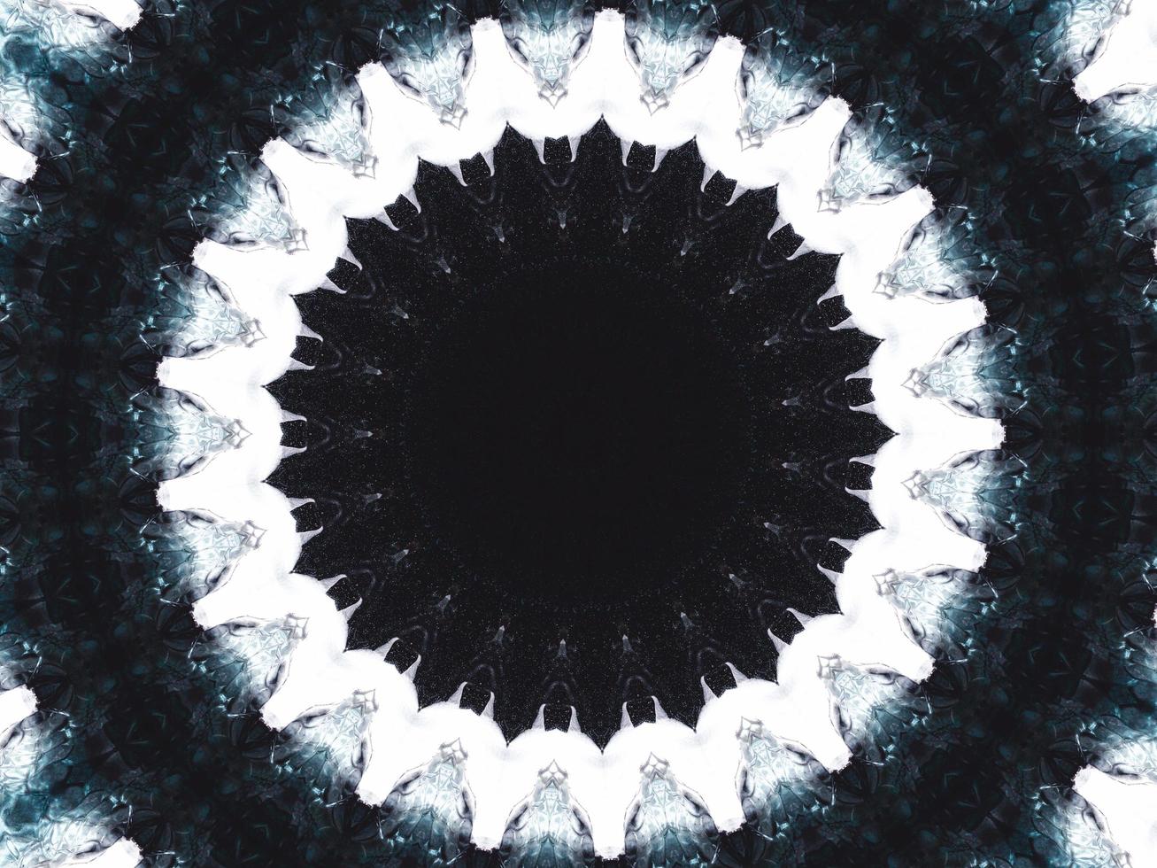 Gothic vibes abstract background in dark blue and black color. Kaleidoscope pattern. Free photo. photo