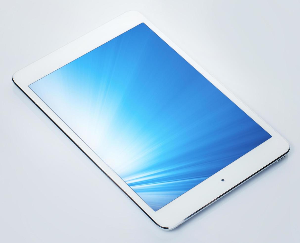 Tablet pc on white background photo