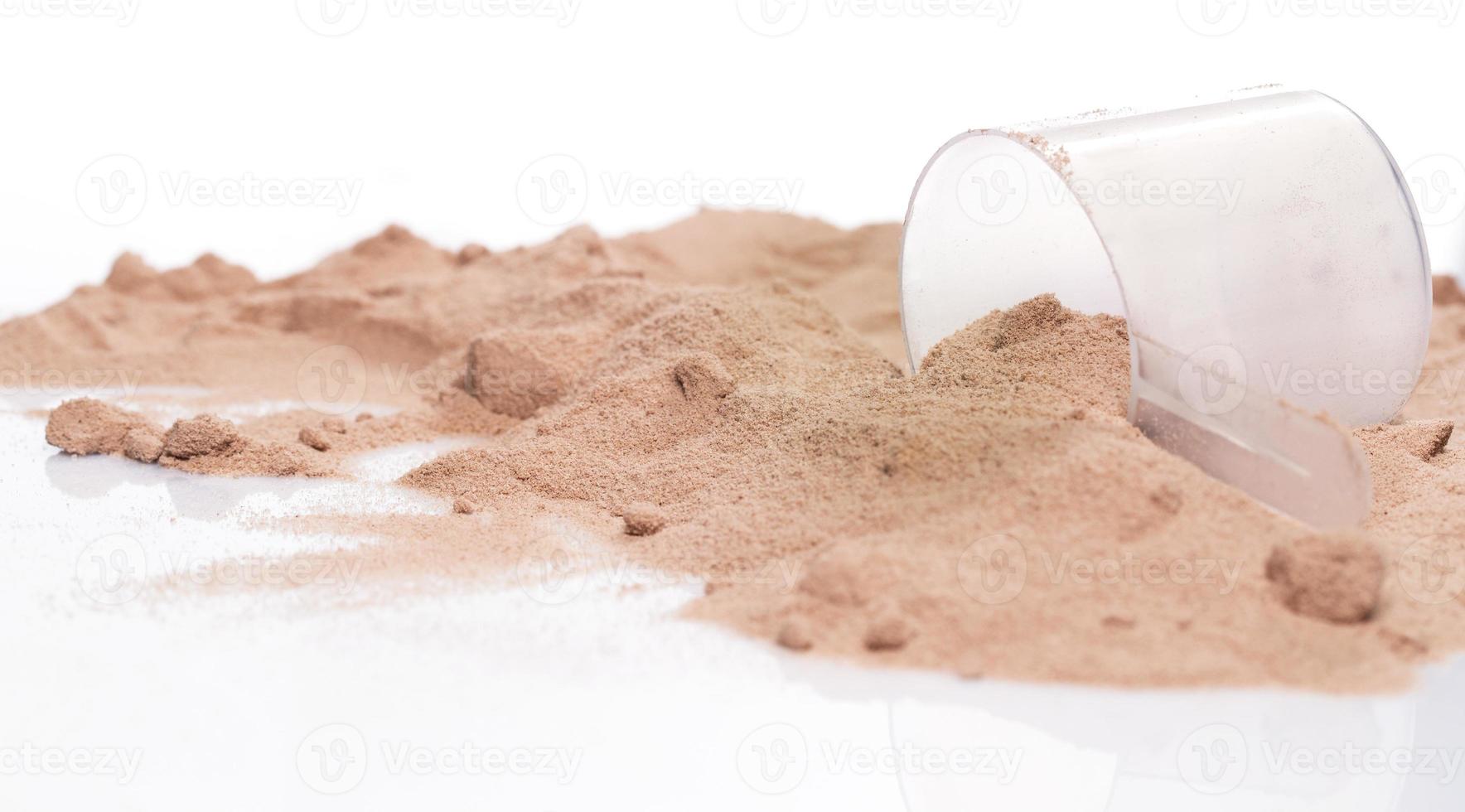 Protein powder and scoop photo