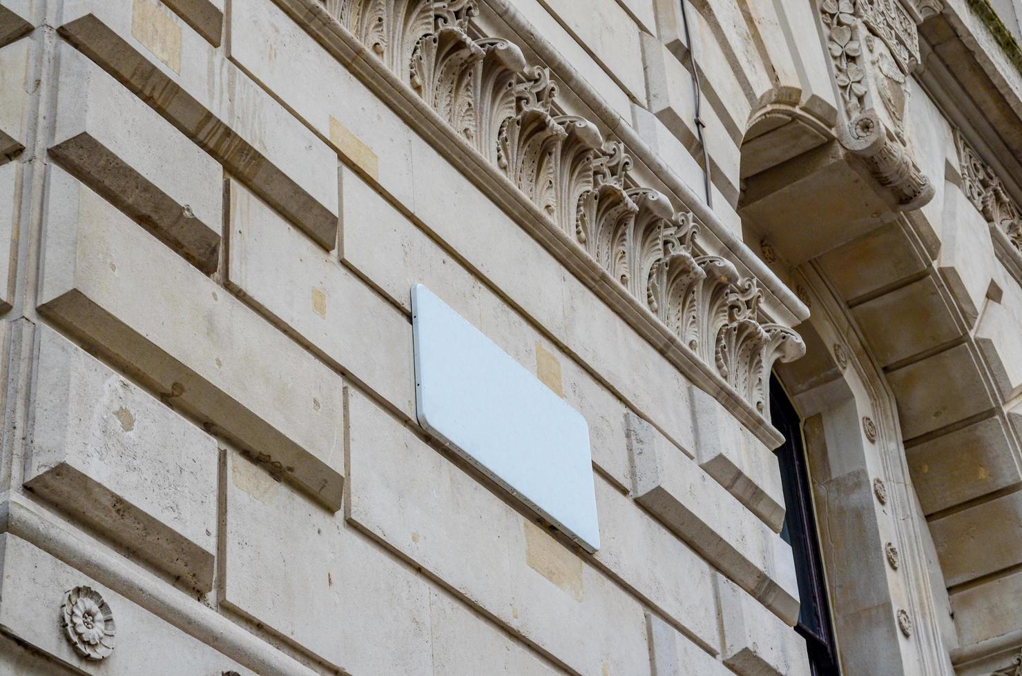 Blank signage on a wall photo