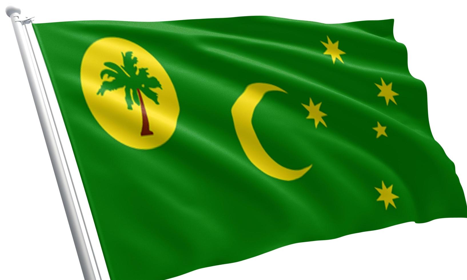 close up waving flag of Cocos Islands photo