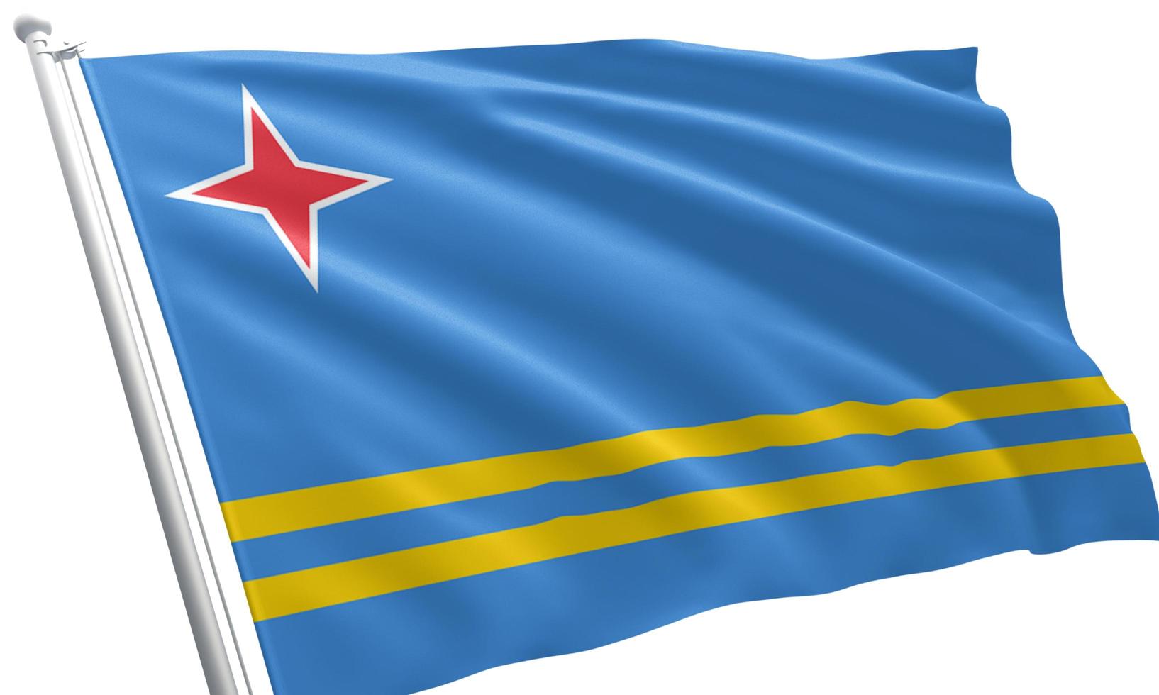 close up waving flag of Aruba photo