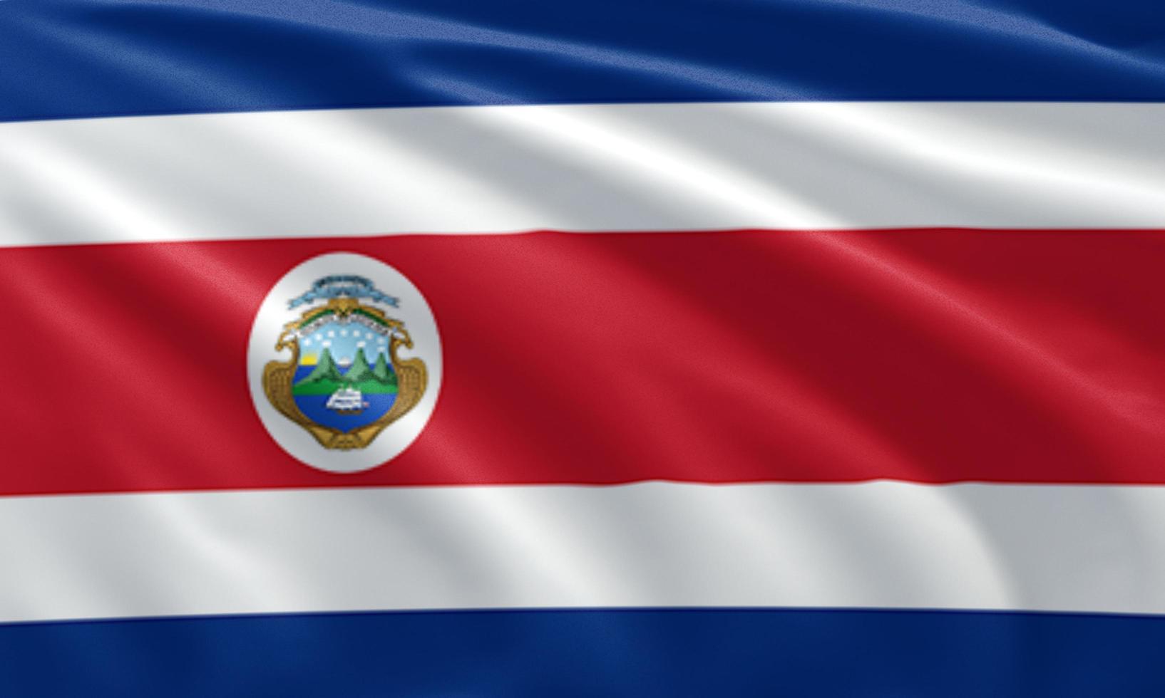 close up waving flag of Costa Rica photo