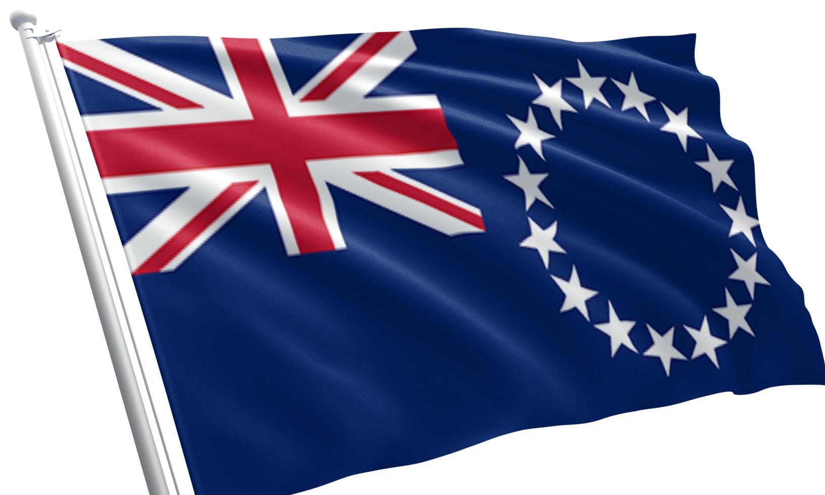 close up waving flag of Cook Islands photo