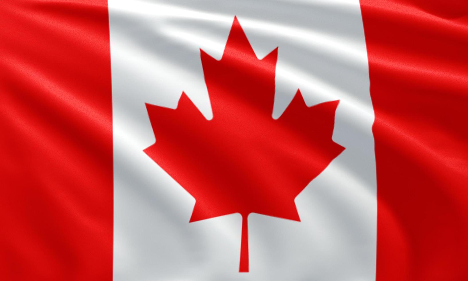 close up waving flag of Canada photo