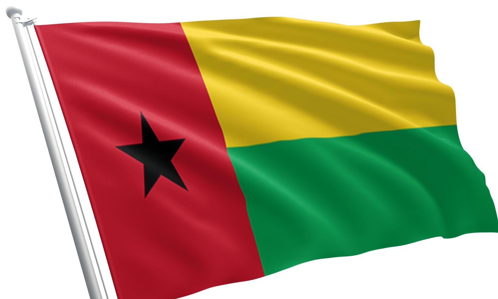 close up waving flag of Guinea Bissau photo