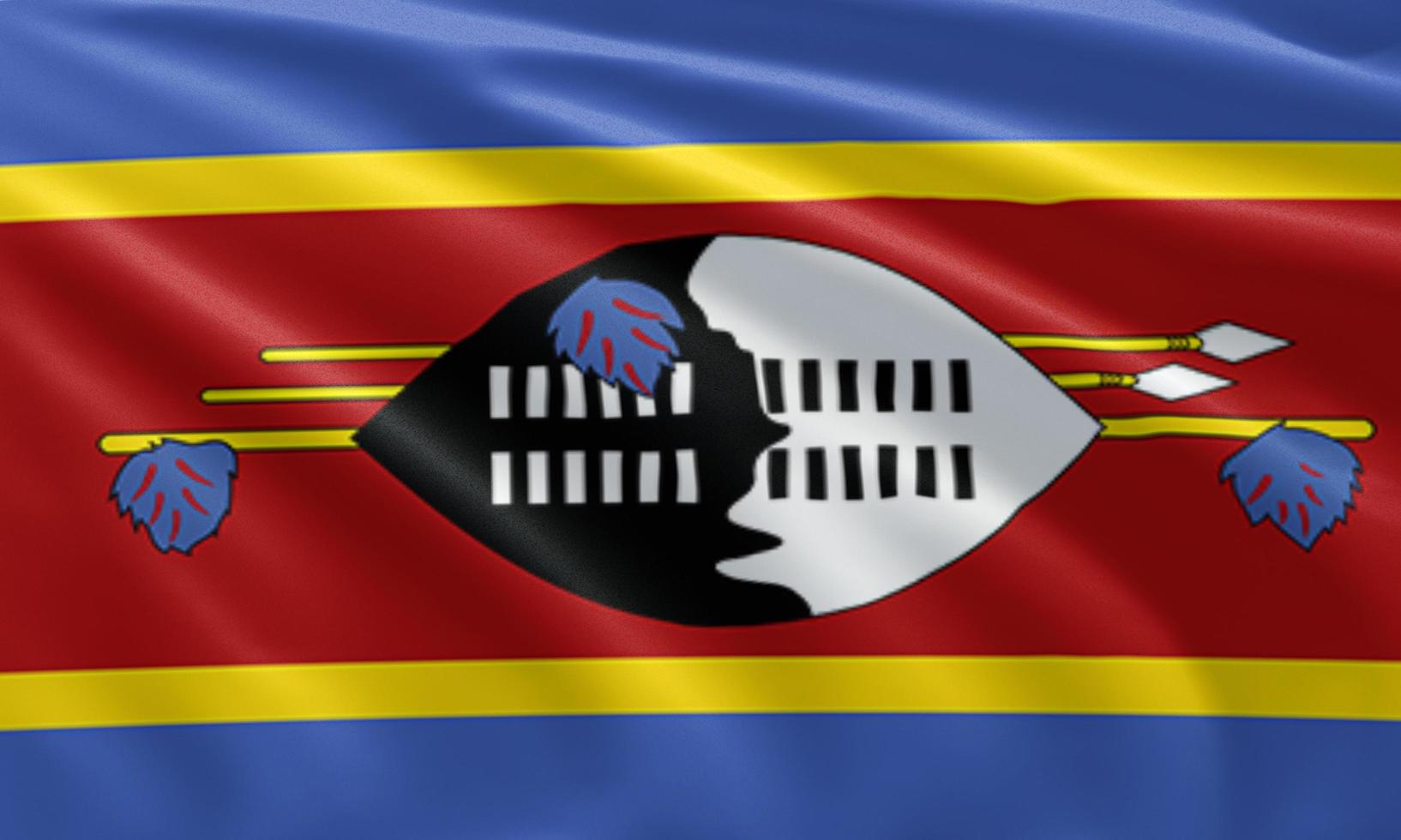 close up waving flag of Eswatin or Swaziland photo