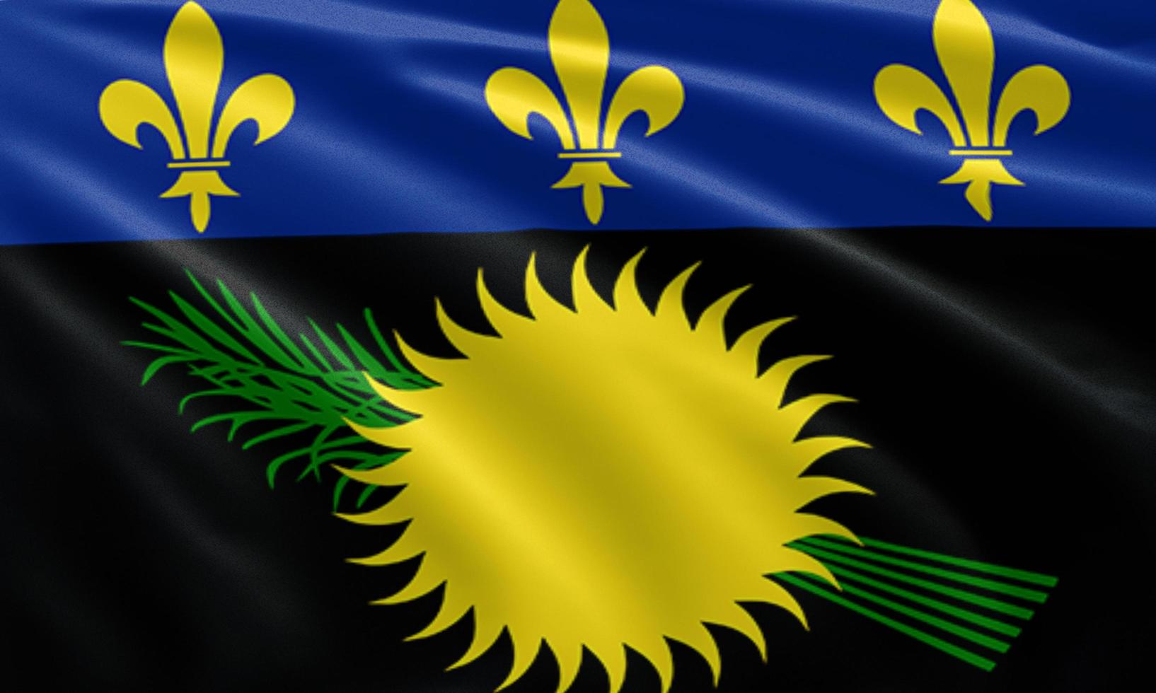 close up waving flag of Guadeloupe photo