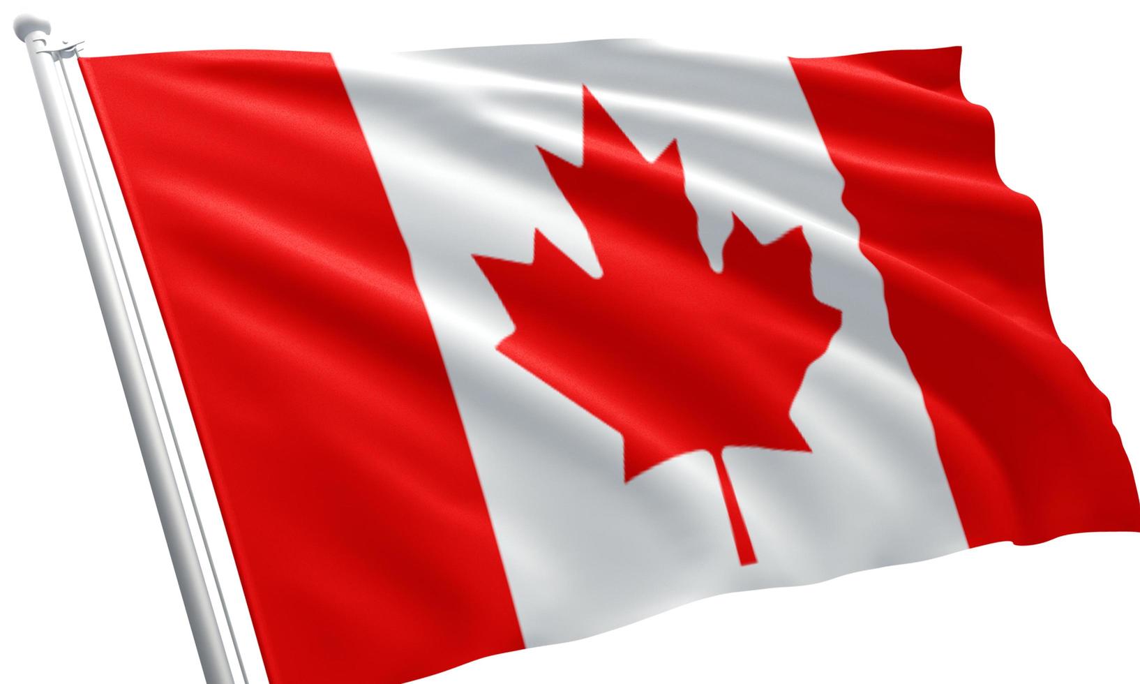 close up waving flag of Canada photo