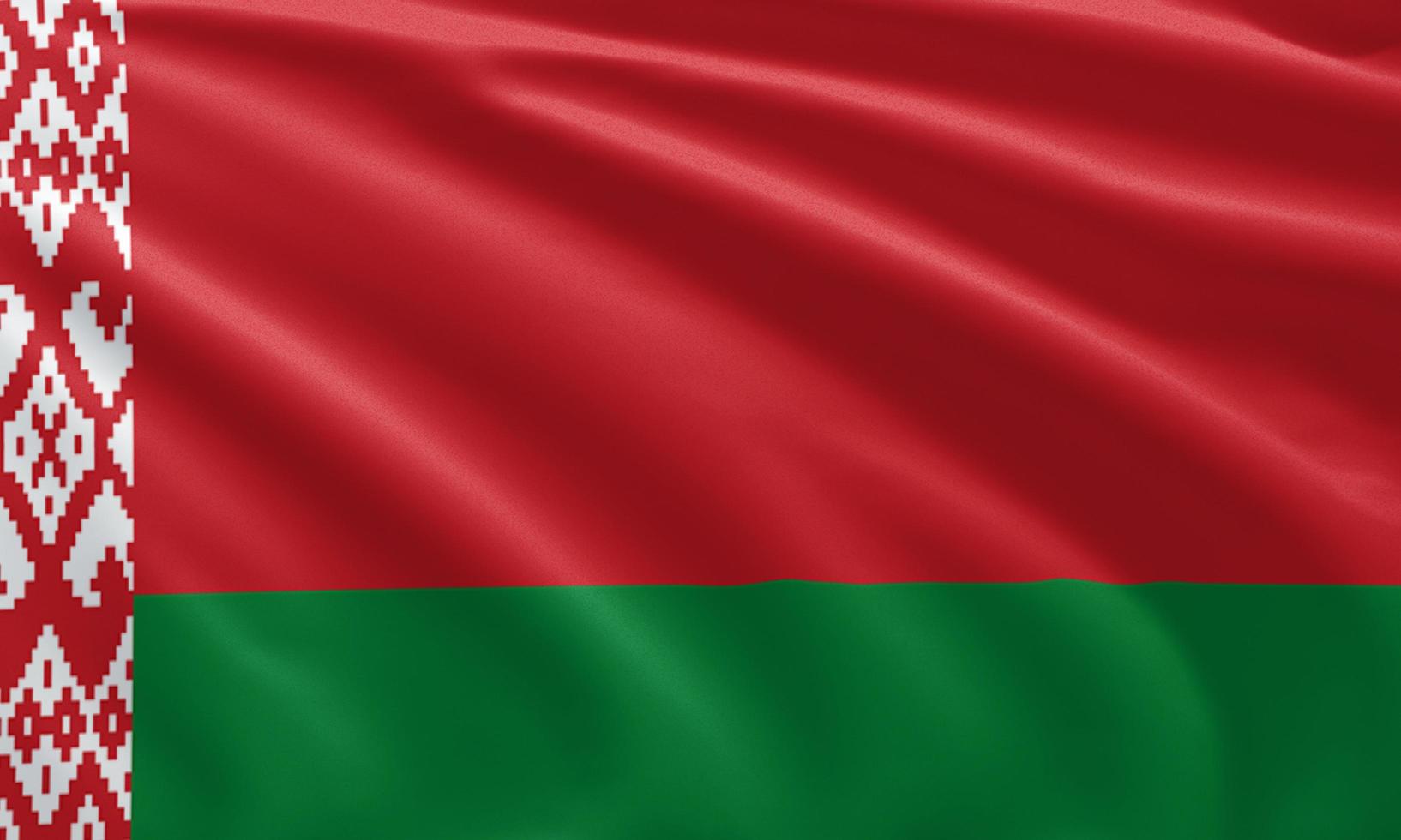 close up waving flag of Belarus photo