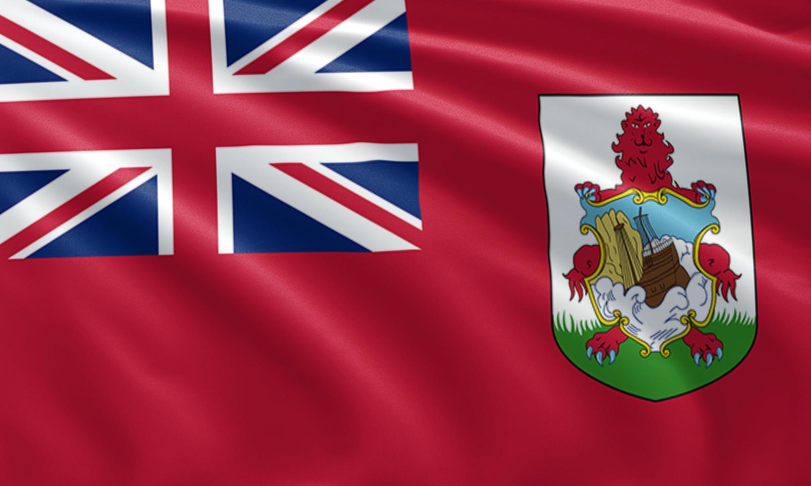 close up waving flag of Bermuda photo