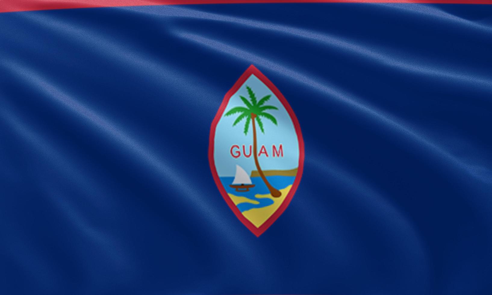close up waving flag of Guam photo
