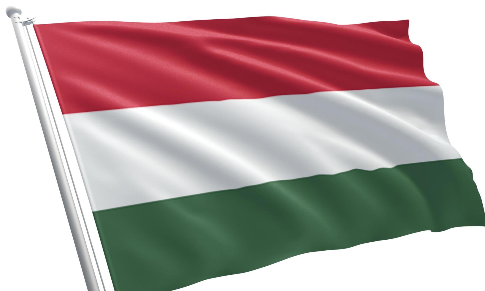 Cerrar ondeando la bandera de Hungría foto
