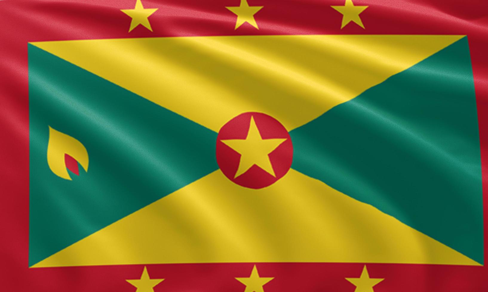 close up waving flag of Grenada photo