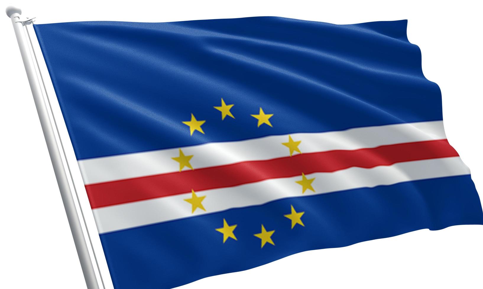 close up waving flag of Cape Verde photo