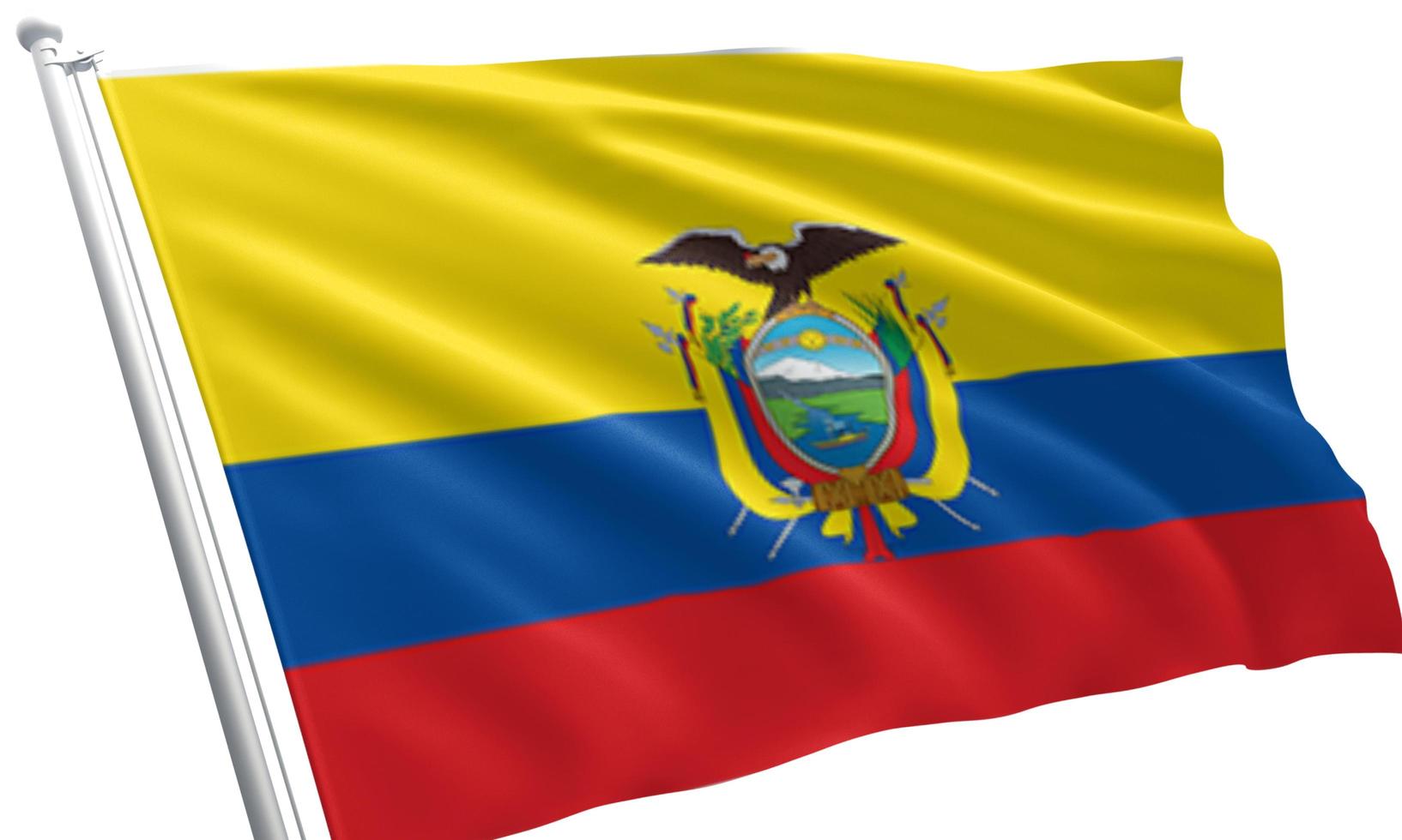 close up waving flag of Ecuador photo