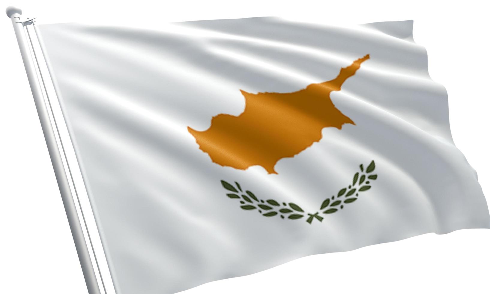 close up waving flag of Cyprus photo