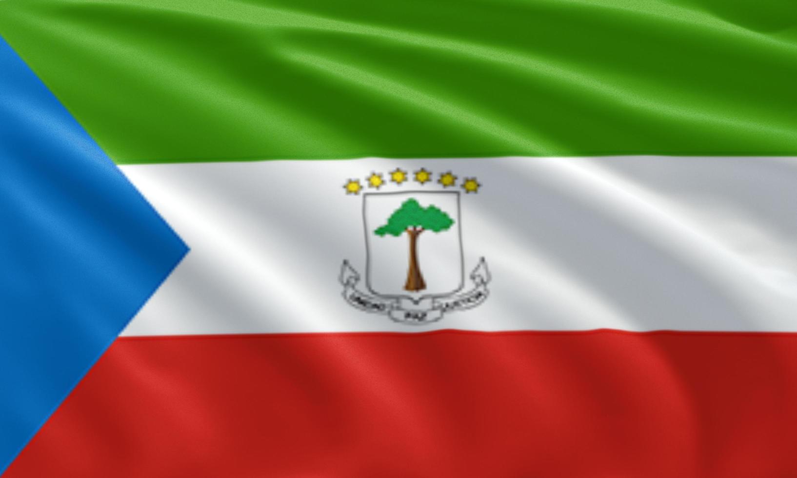 close up waving flag of Equatorial Guinea photo