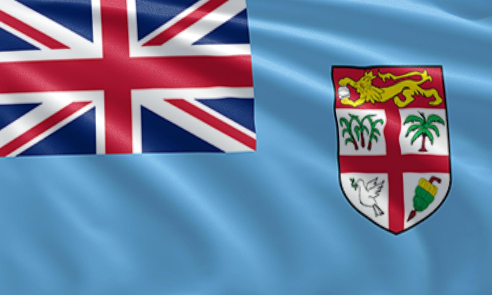 close up waving flag of Fiji photo