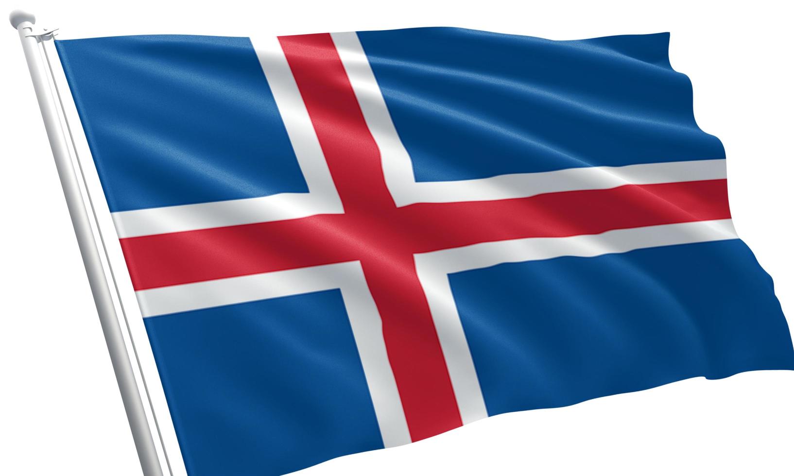 Cerrar ondeando la bandera de islandia foto