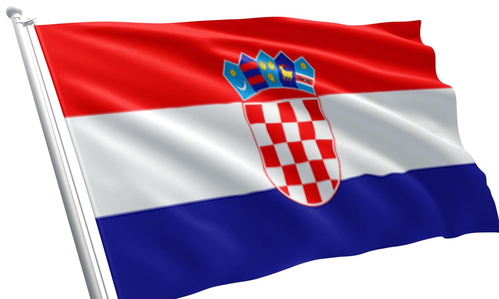 close up waving flag of Croatia photo