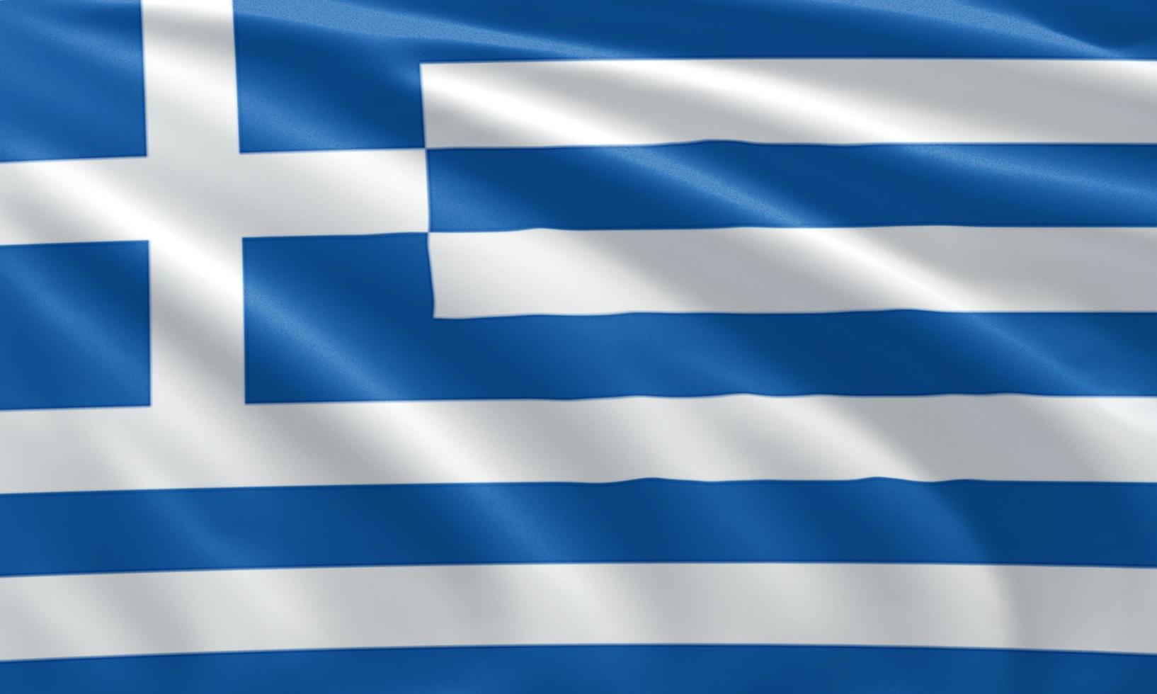 close up waving flag of Greece photo