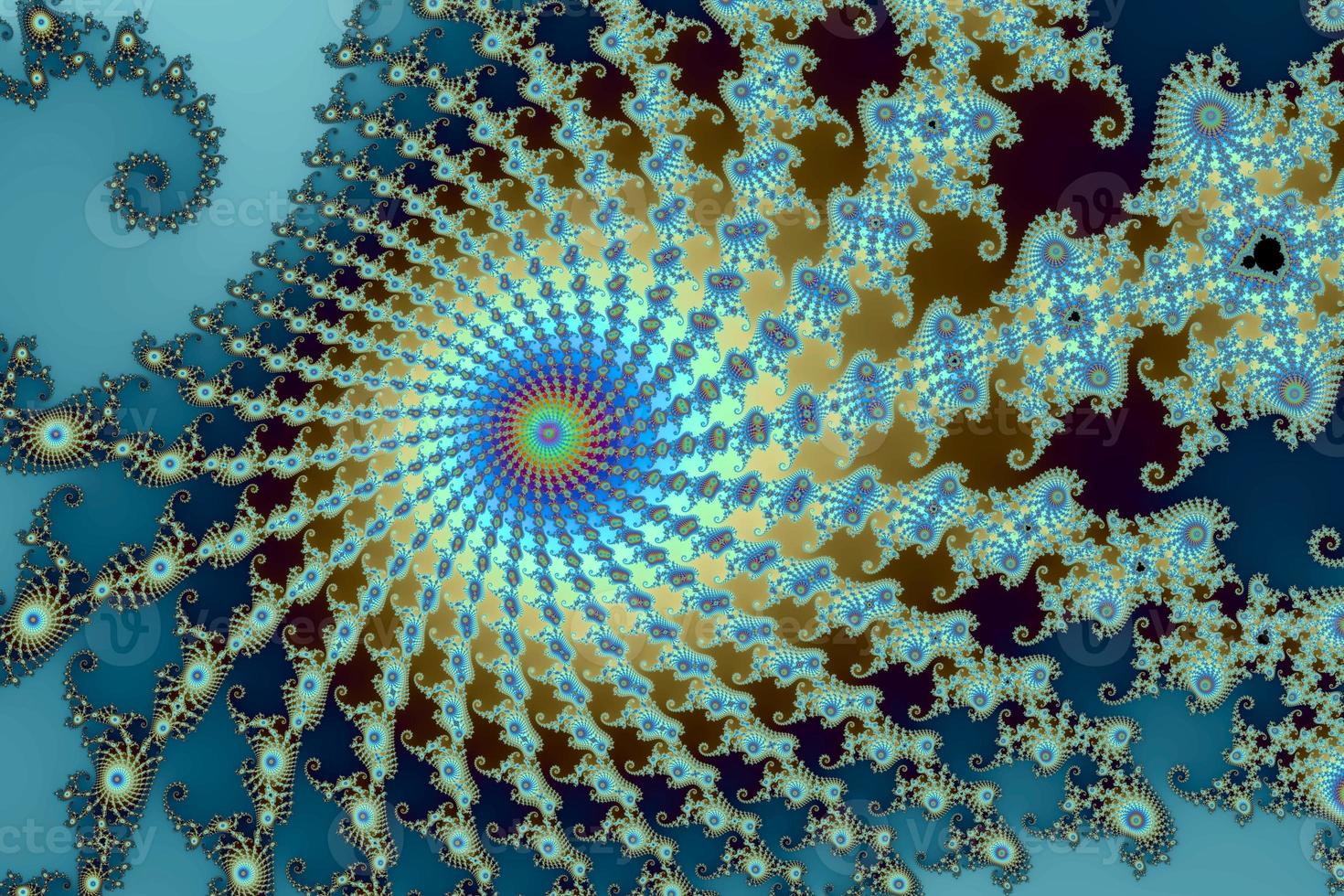Beautiful zoom into the infinite mathematical mandelbrot set fractal. photo