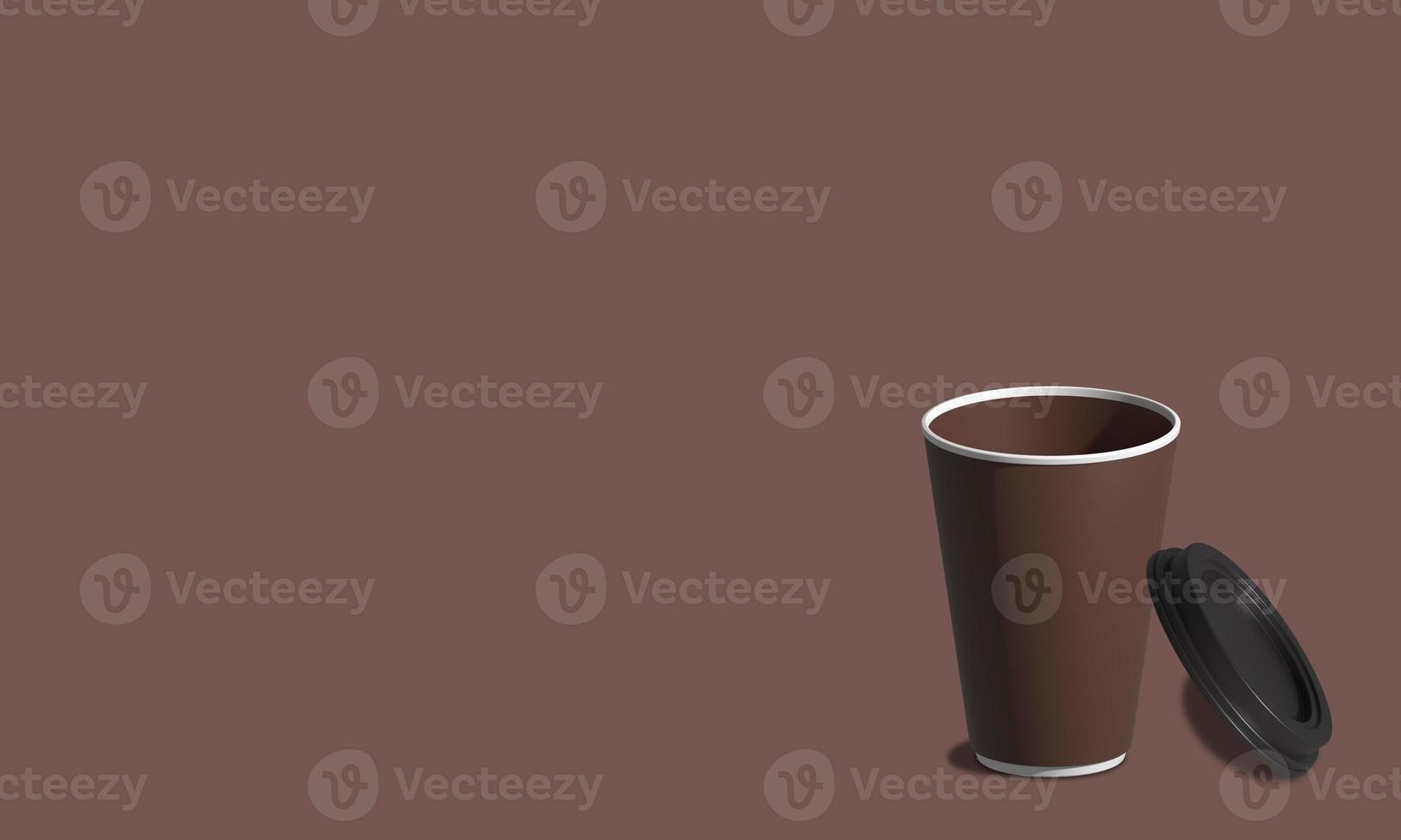 Coffee cup mock-up. Render realistic 3d illustration. Package mockup design for branding. Coffee away. coffee to go photo