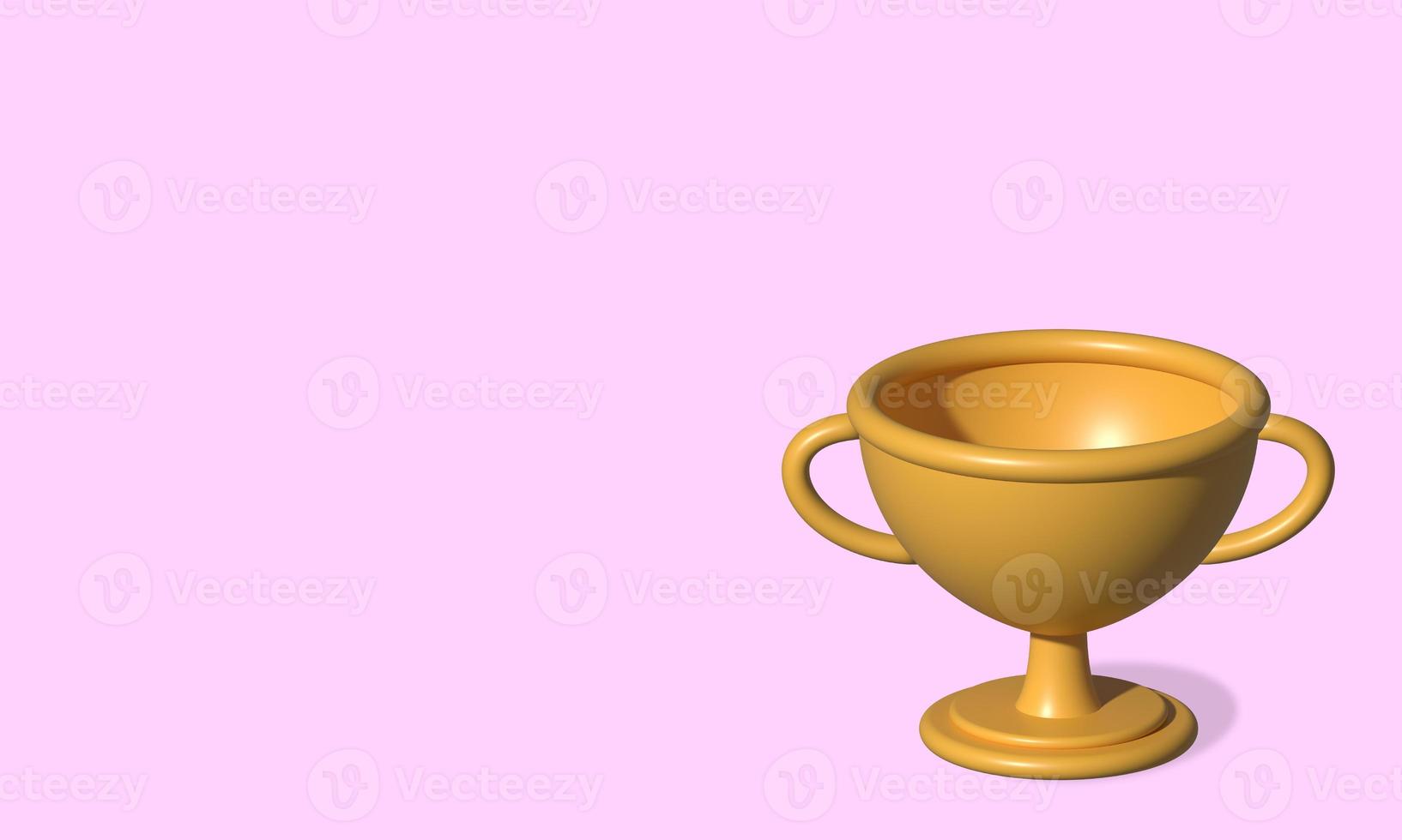 Cartoon winners trophy. Champion cup 3d. Minimal trophy cup icon. Cute smooth champion 1st winner photo