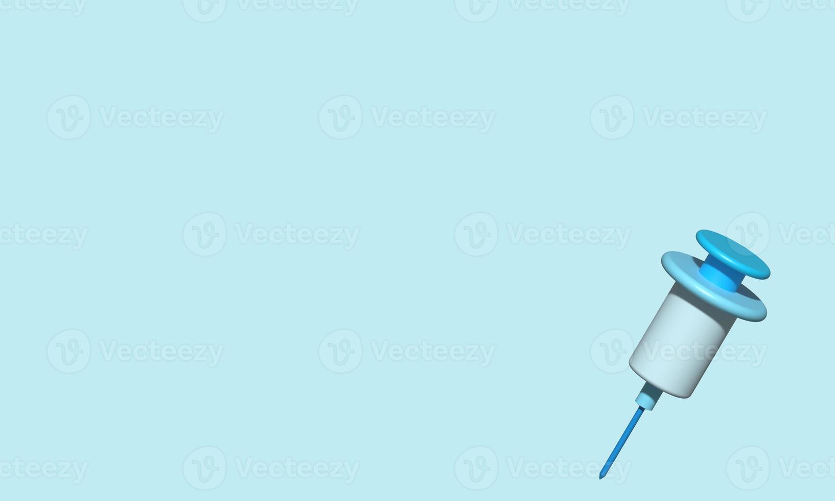 3d syringe for vaccine. Vaccination injection. Flu shot vaccination icon with medical equipment photo