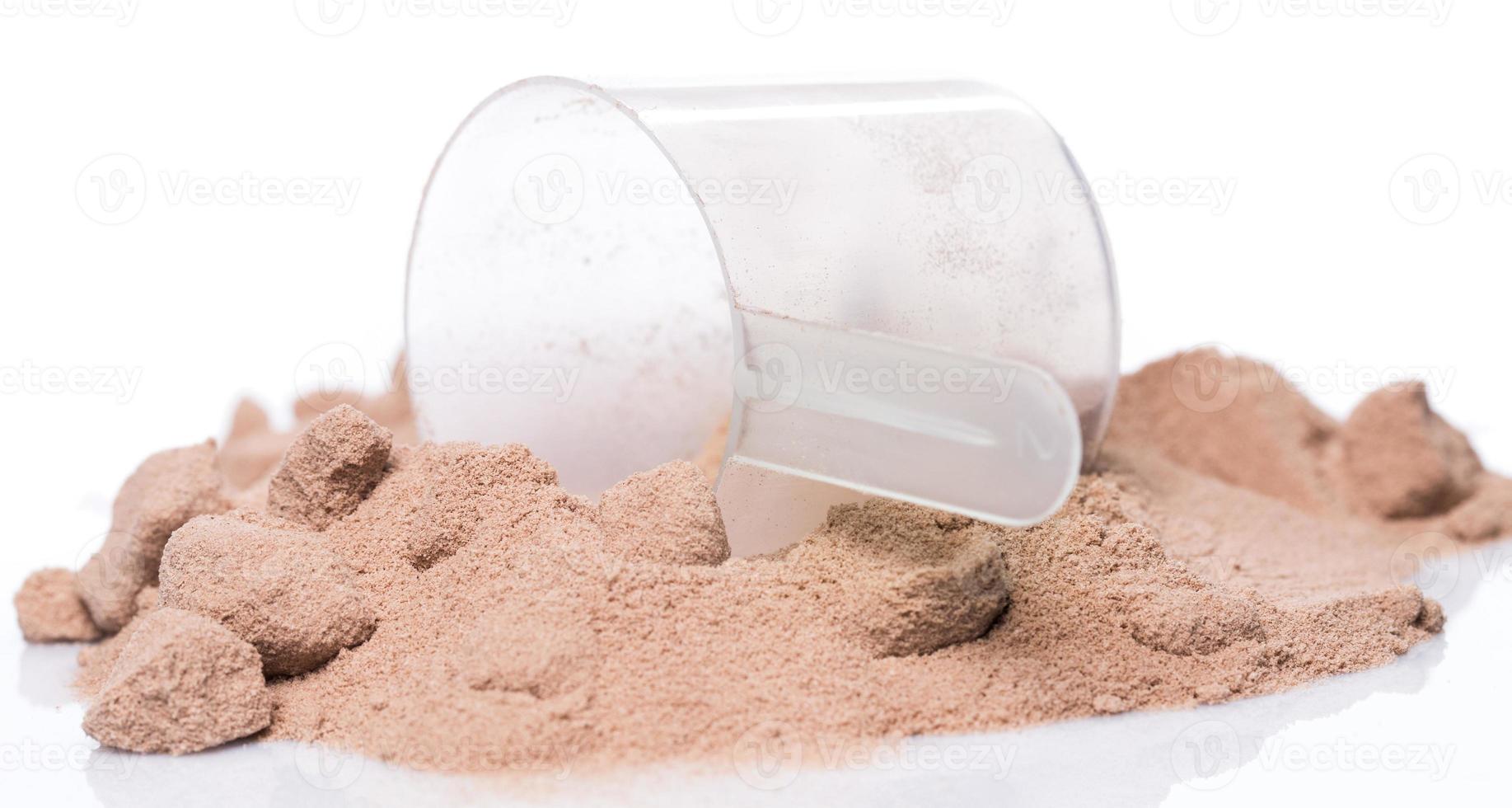 Protein powder and scoop photo