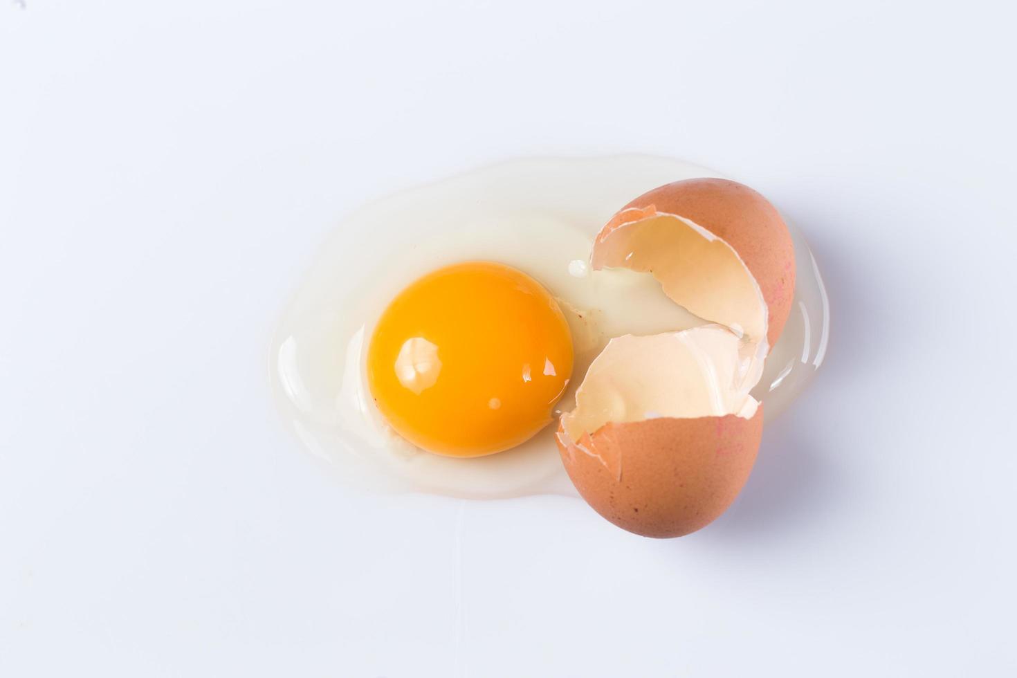 Closeup of cracked egg photo