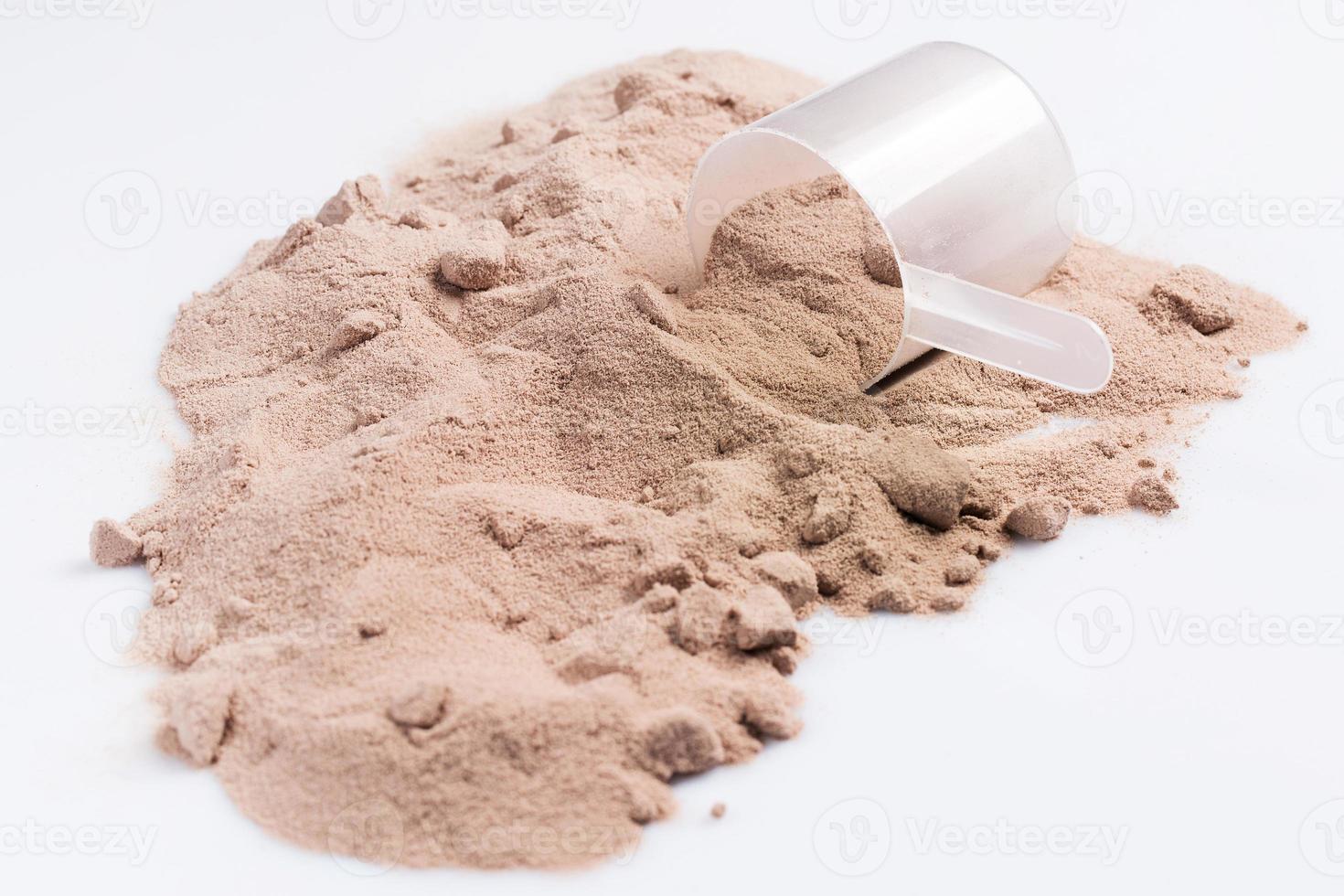 Protein powder and scoop photo