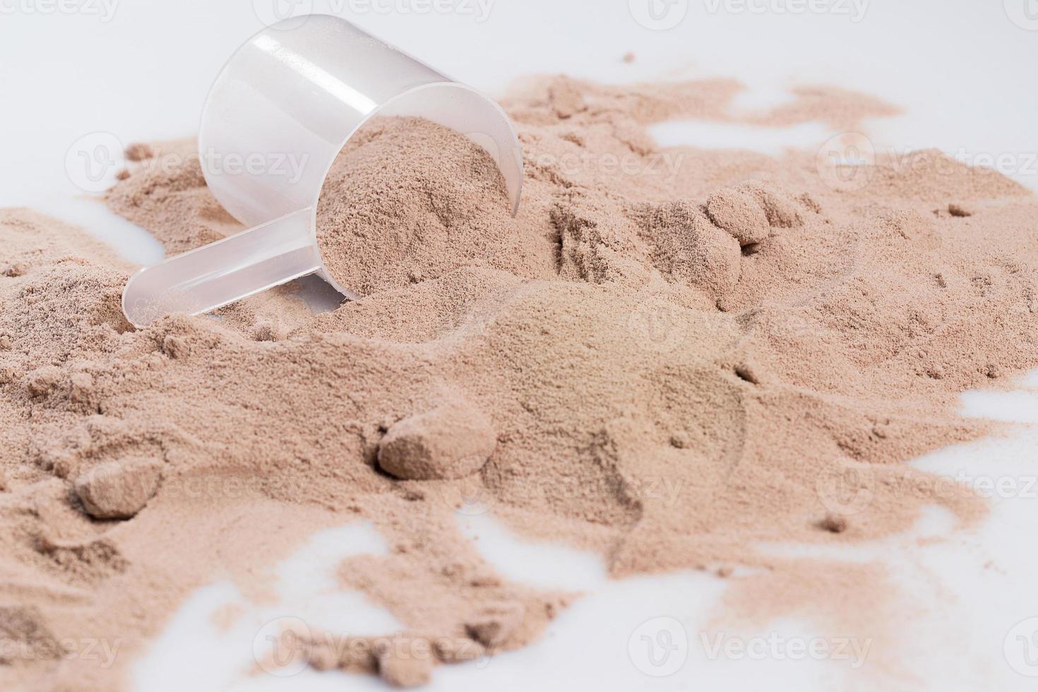 Protein powder and scoop photo