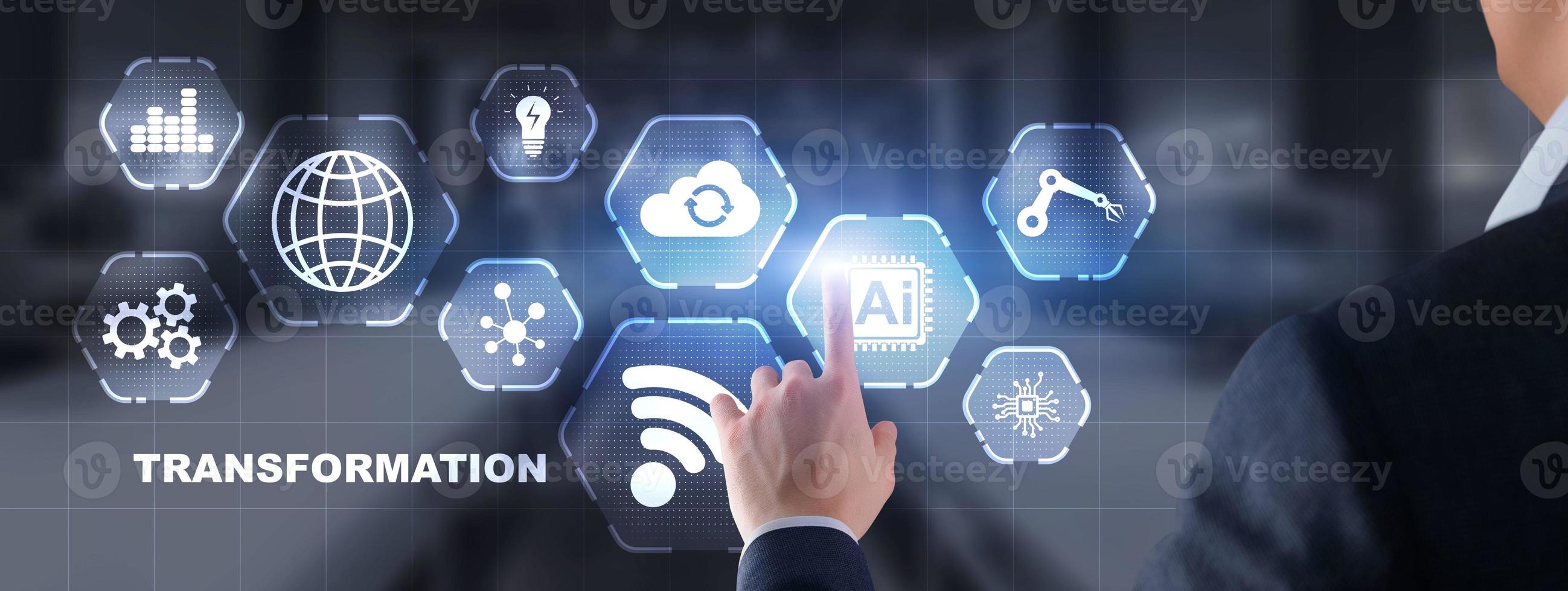 Digital transformation digitization of business processes and modern technology photo