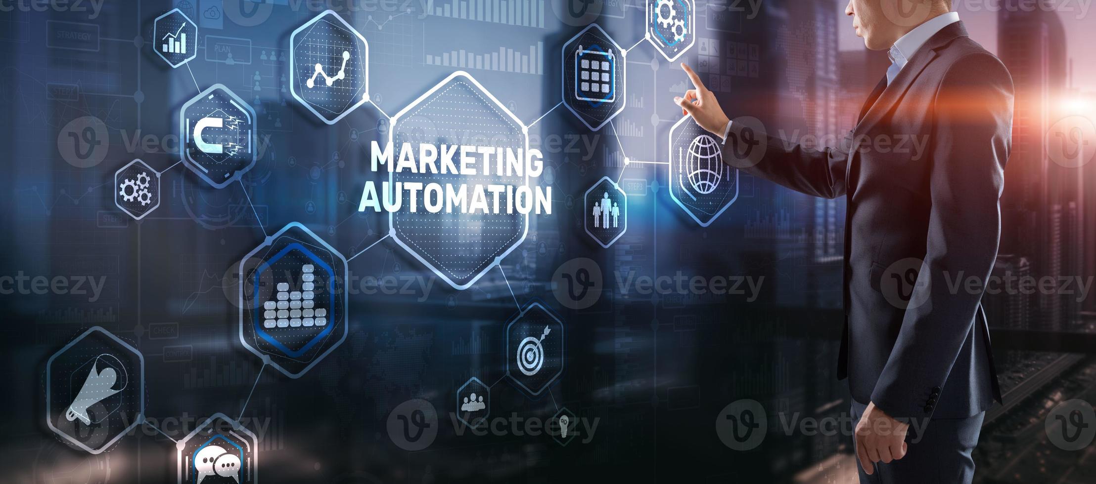 Marketing automation concept. Business Technology Internet and network photo