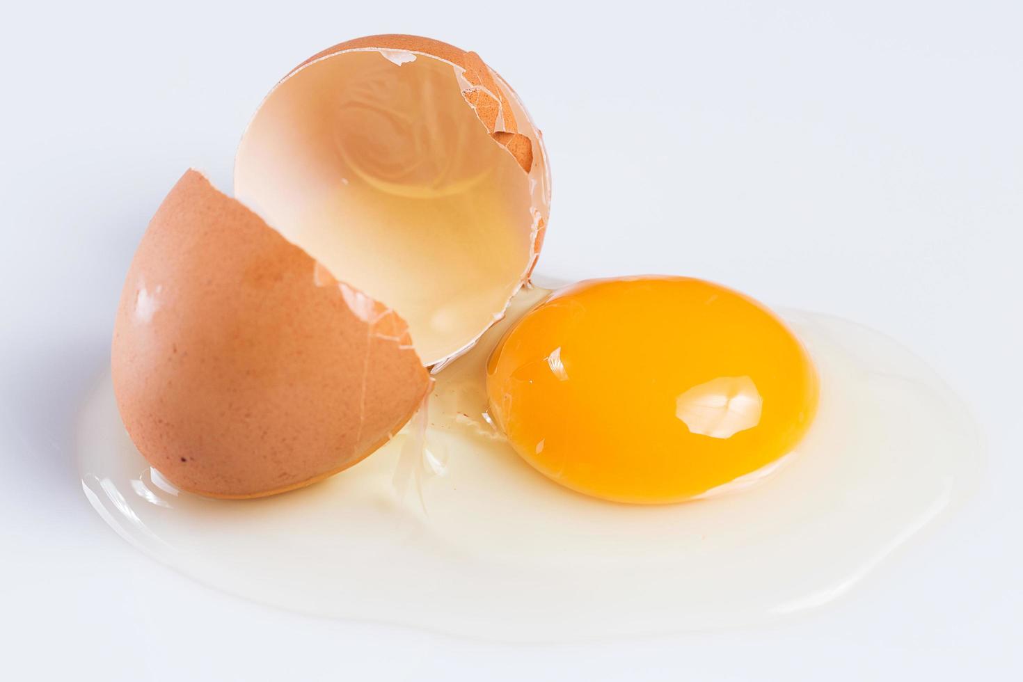 Closeup of cracked egg photo