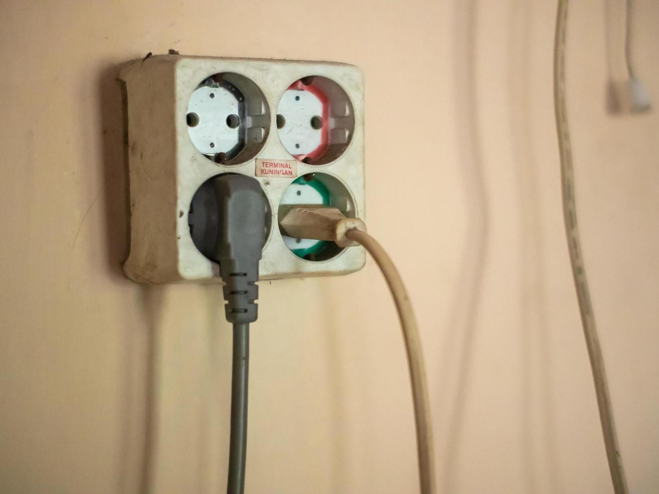 wall-mounted electric socket photo