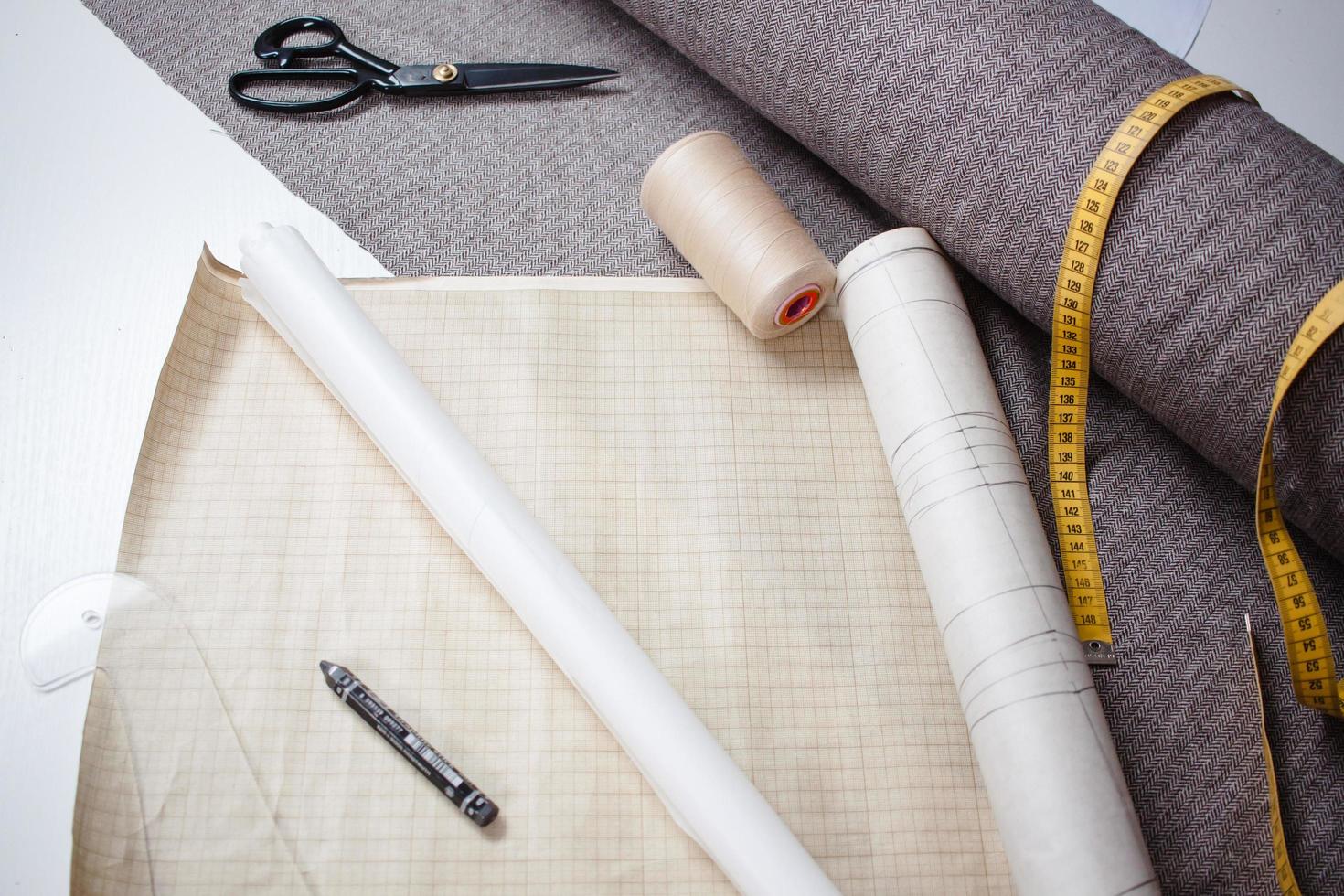 Picture of seamstress workshop and tools photo