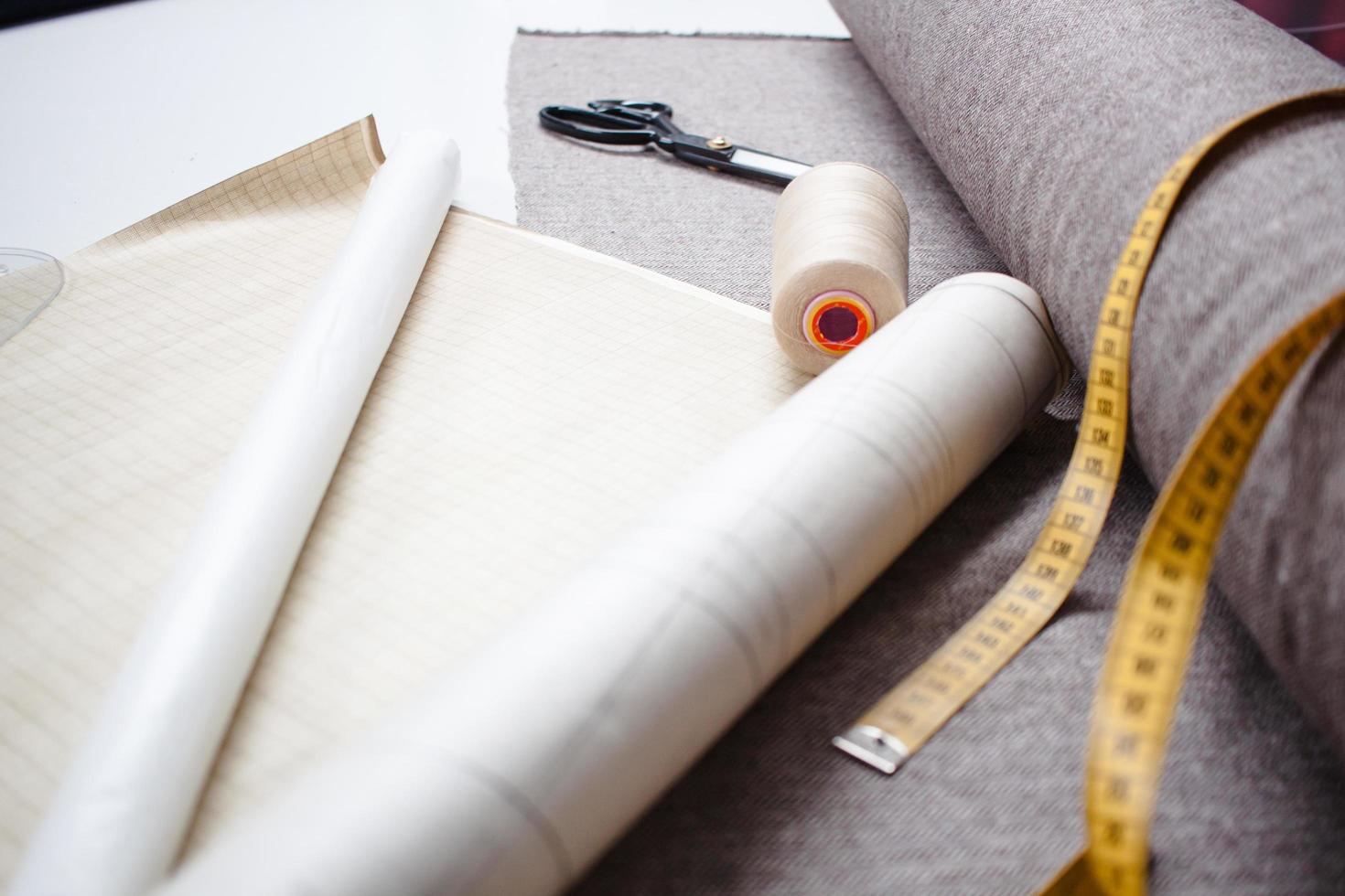 Picture of seamstress workshop and tools photo