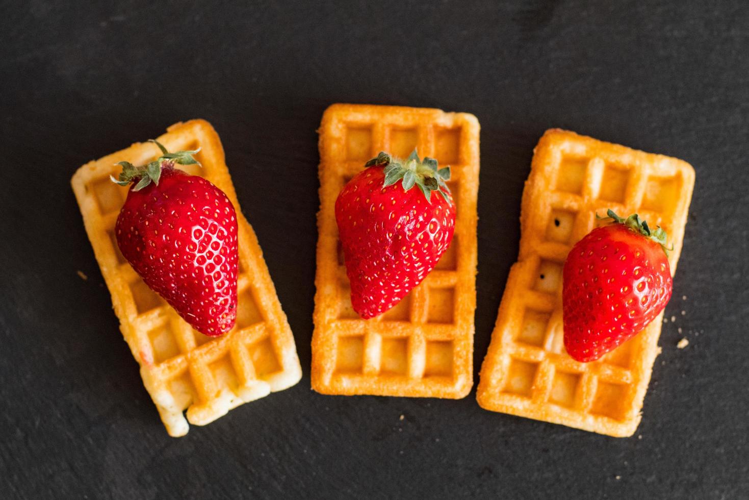 Belgian waffles with berrys photo