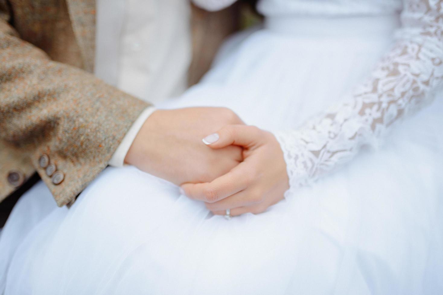 Couple holding each other's hands photo