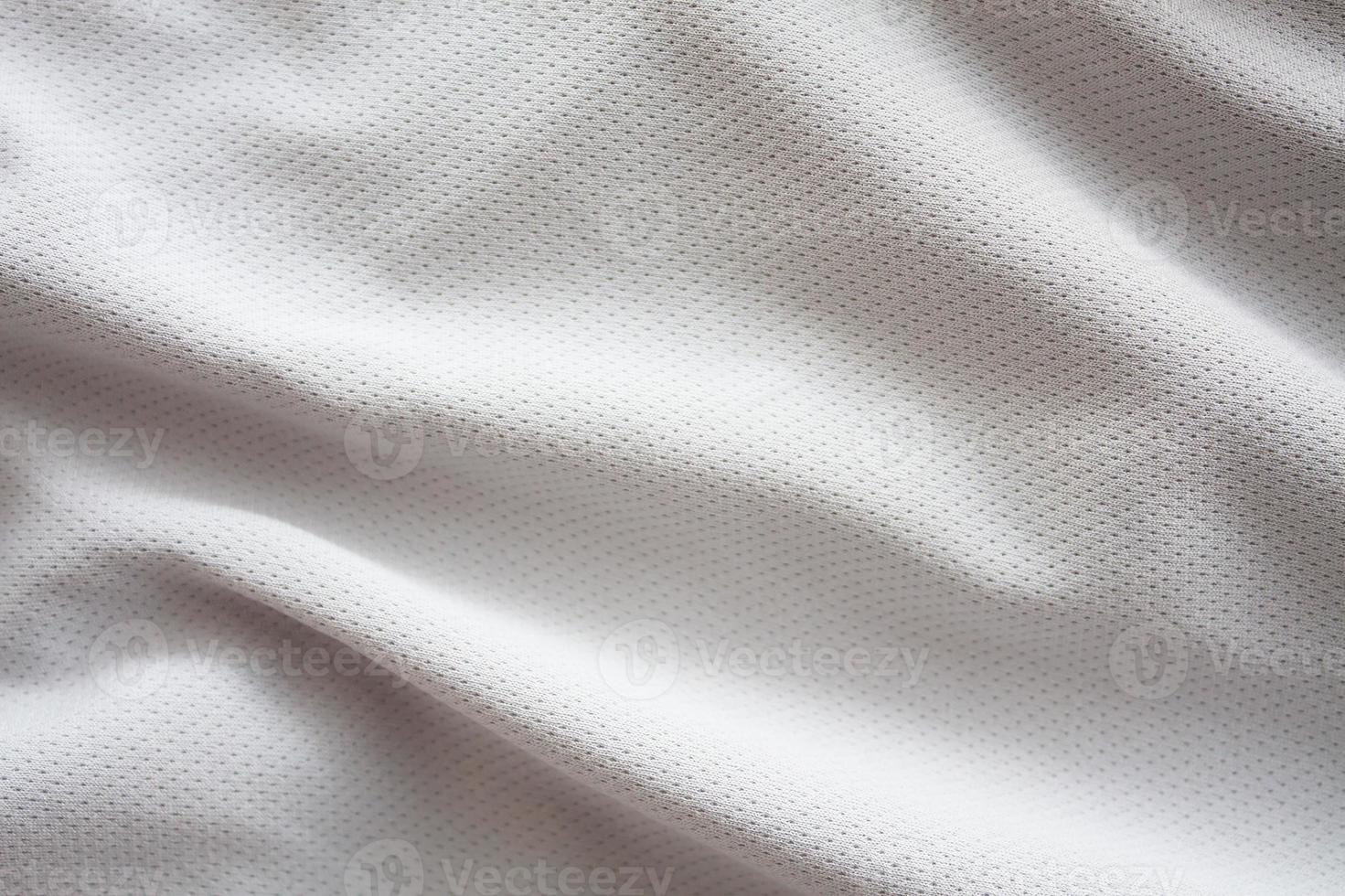 Close up shot of white textured football jersey photo