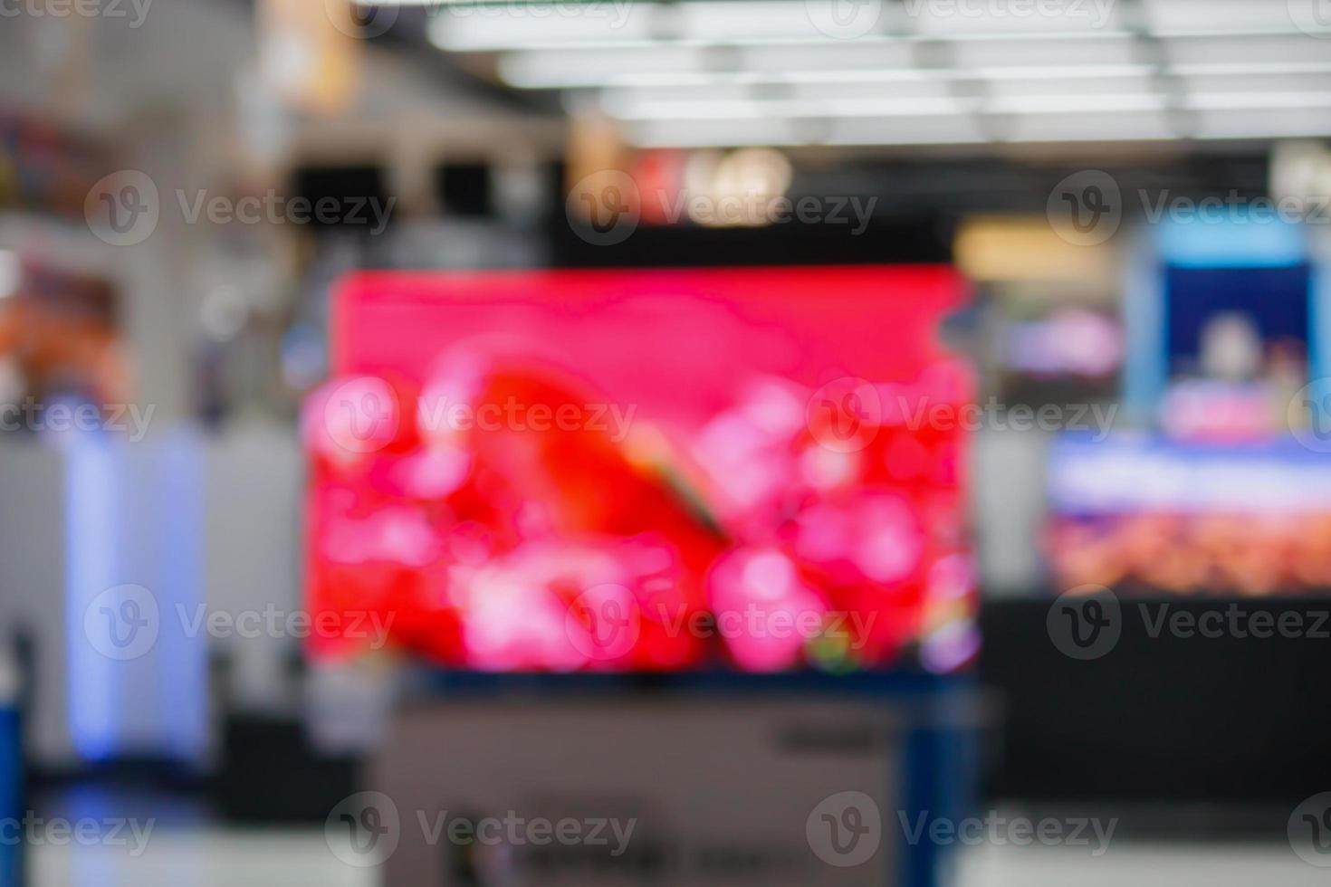 eletronic shop department store with bokeh blurred background photo