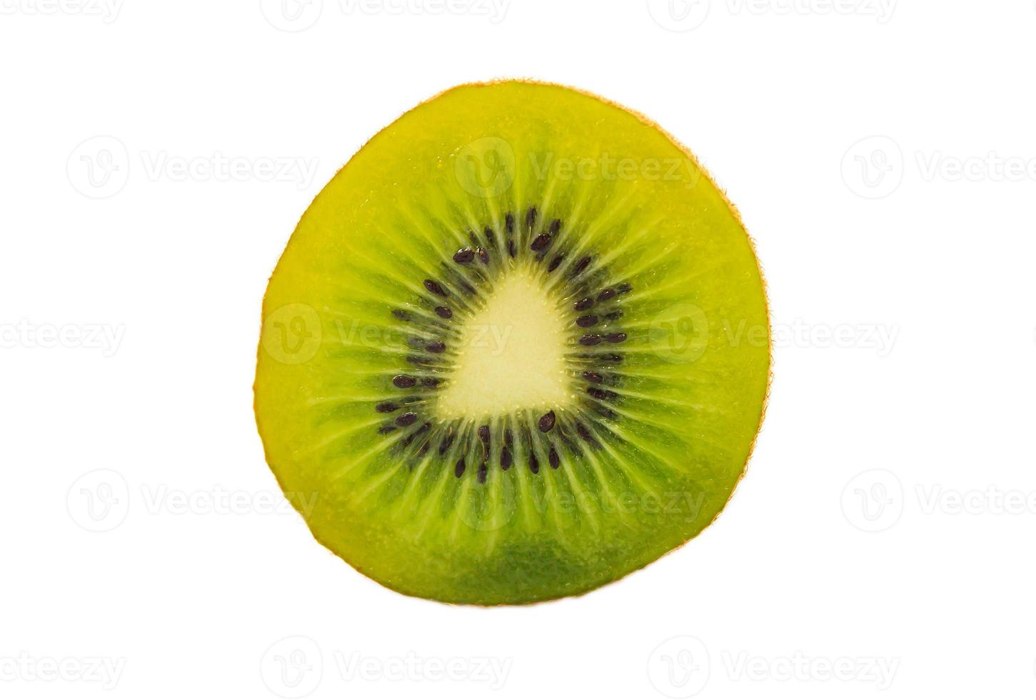 Fresh kiwi fruit slice isolated on white background photo