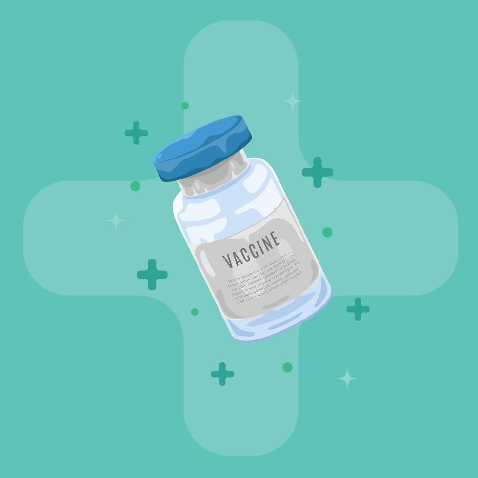 Vaccine Bottle Medicine Vector Illustration